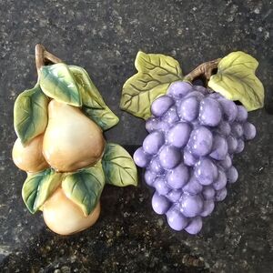 Home Interiors Pear and Grape Wall Decor - Green and Purple